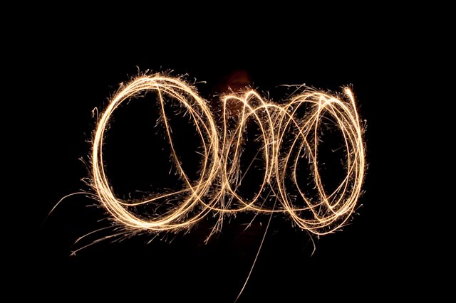 Playing with sparklers